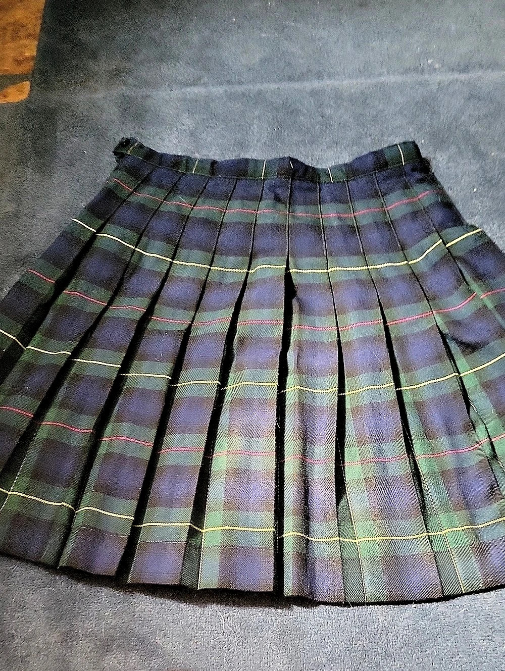 Lands' End Girls Plaid Pleated Skirt/kilt Purple & Green Size 14